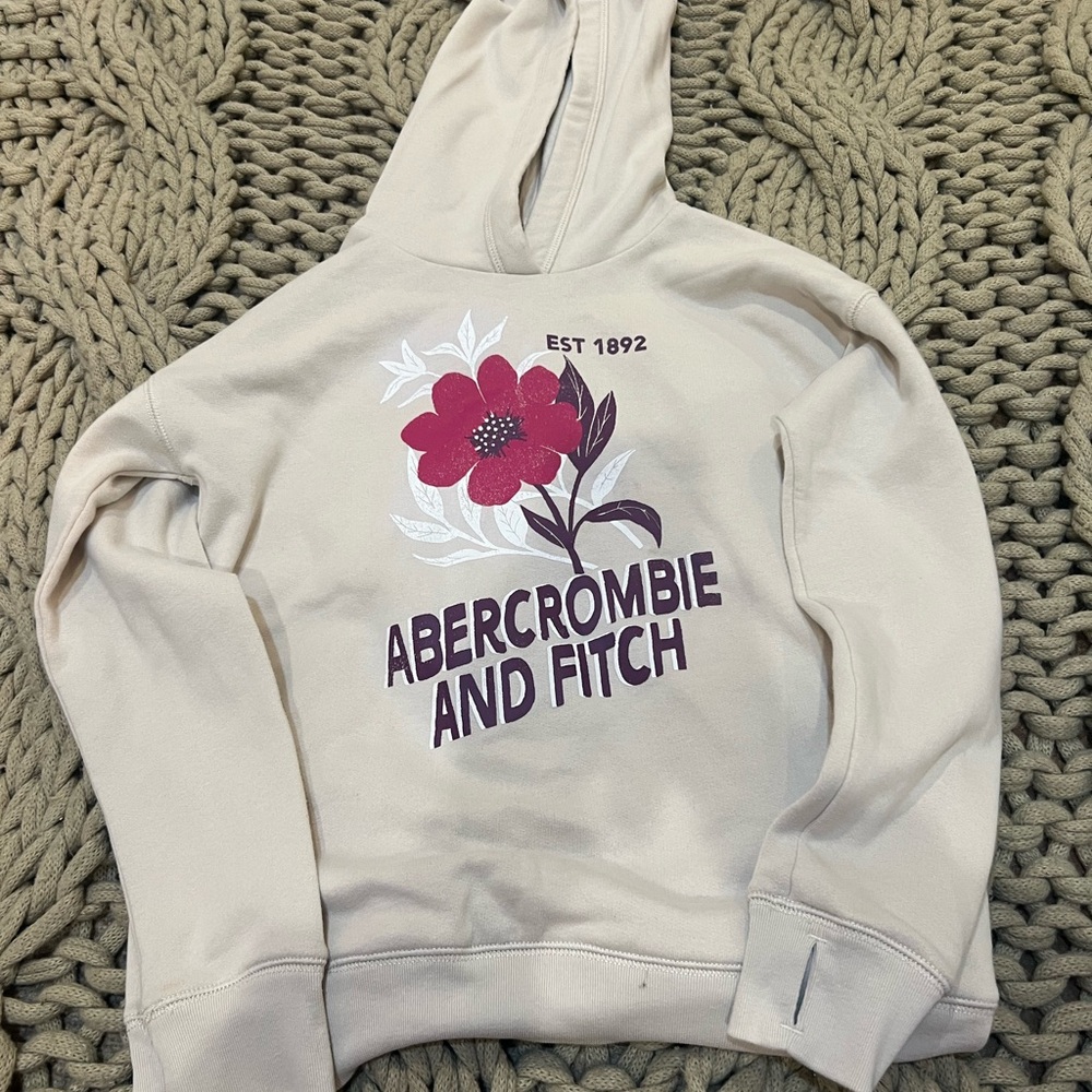 Abercrombie Kids Beige Hoodie with Floral Design
